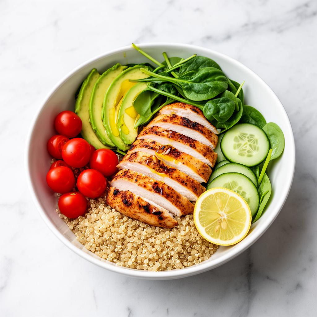 Bowl de frango com quinoa
